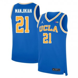 #21 Evan Manjikian Bruins Men's Basketball Jersey | Official NCAA-Approved Blue Edition 40417006