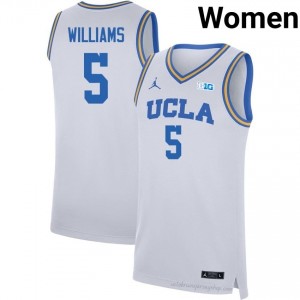 UCLA Brandon Williams #5 White Women's Basketball Jersey | Premium Quality College Apparel 14264542