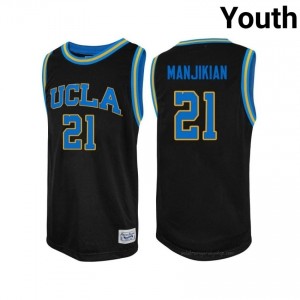 Evan Manjikian #21 Official UCLA Bruins Black Youth Jersey | Authentic Basketball NCAA Gear 32588692