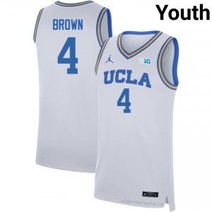 UCLA Jamar Brown #4 White Youth Basketball Jersey | Premium Quality University Apparel 94293028
