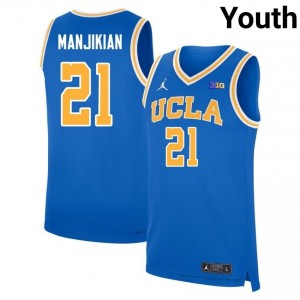 #21 Evan Manjikian Bruins Youth Basketball Jersey | Official NCAA-Approved Blue Edition 25410582